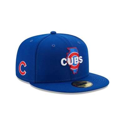 Blue Chicago Cubs Hat - New Era MLB Local 59FIFTY Fitted Caps USA4207615